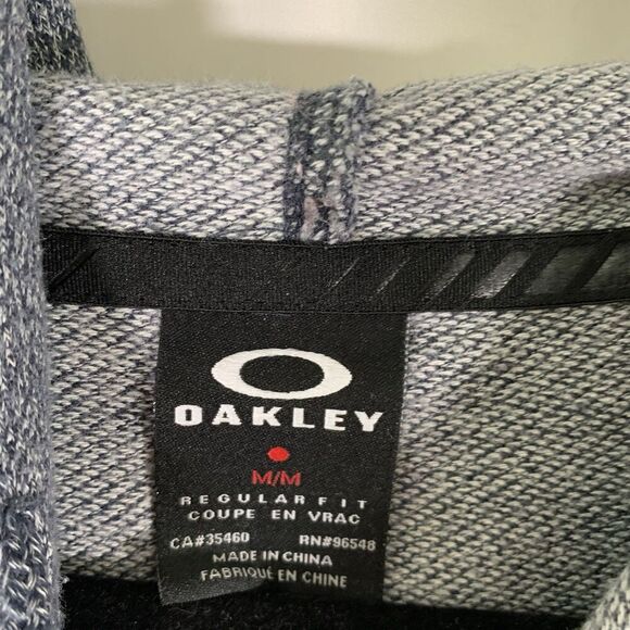 Oakley Hoodie Men's Medium Blue Graphic Print Drawstring Pockets Pullover - Picture 6 of 10